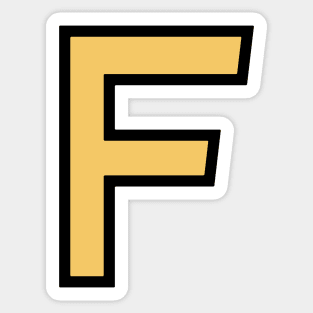 Funky Yellow Letter F Sticker